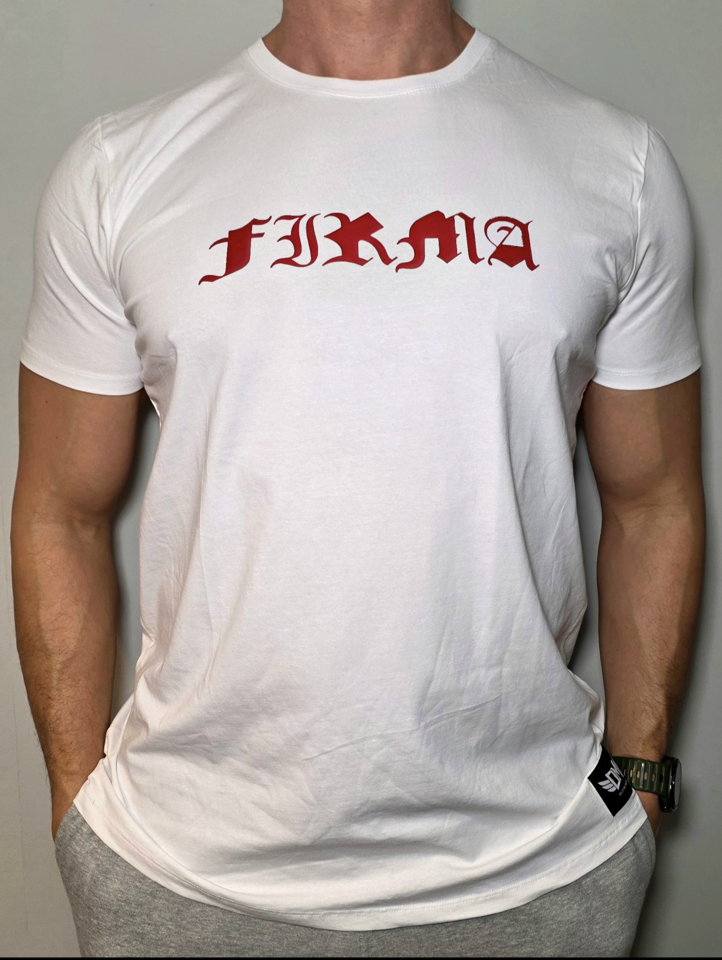 T-shirt FIRMA Red Classic White PRZEDSPRZEDAŻ - obrazek 3