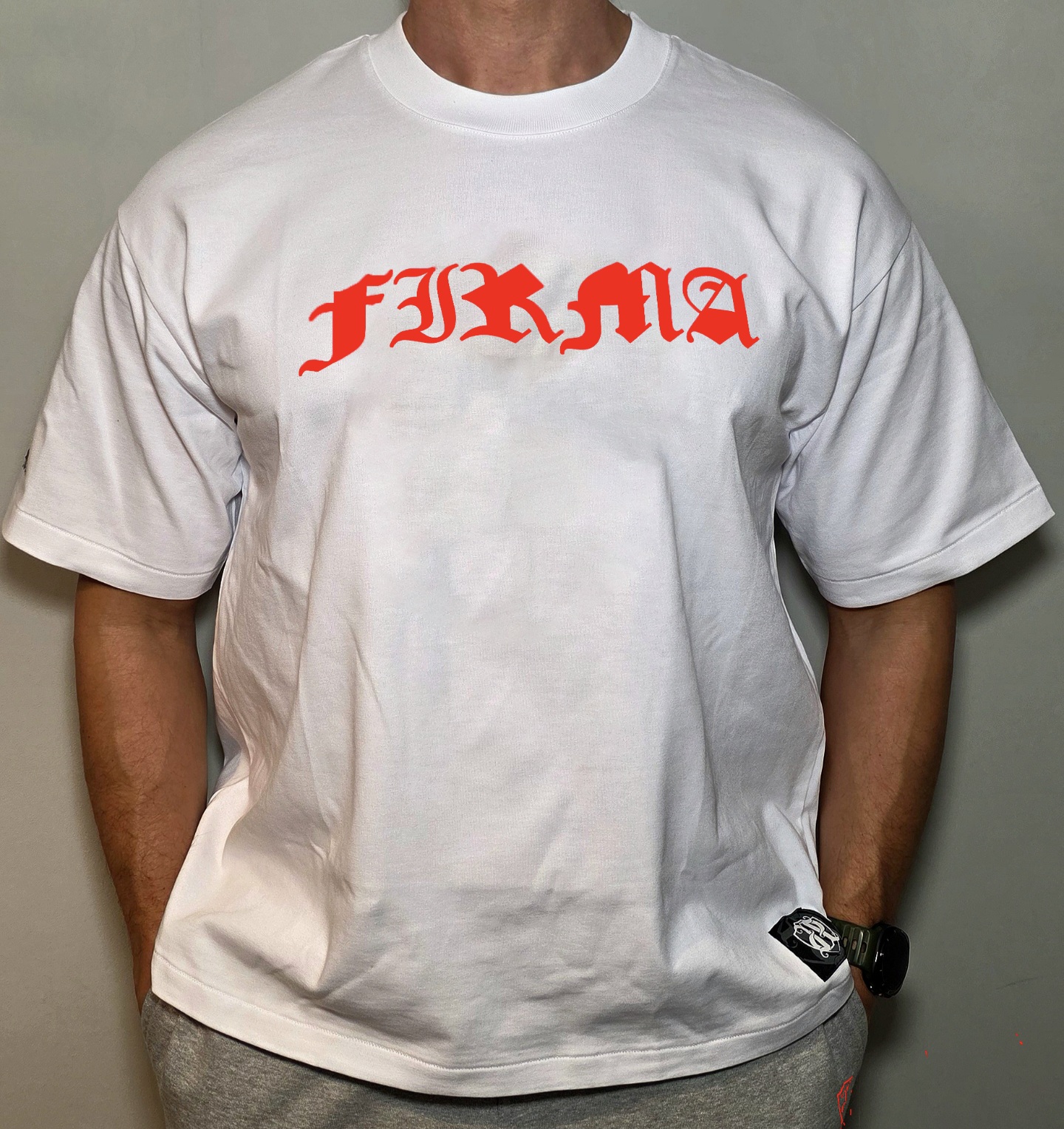 T-shirt FIRMA Red Premium White PRZEDSPRZEDAŻ - obrazek 3
