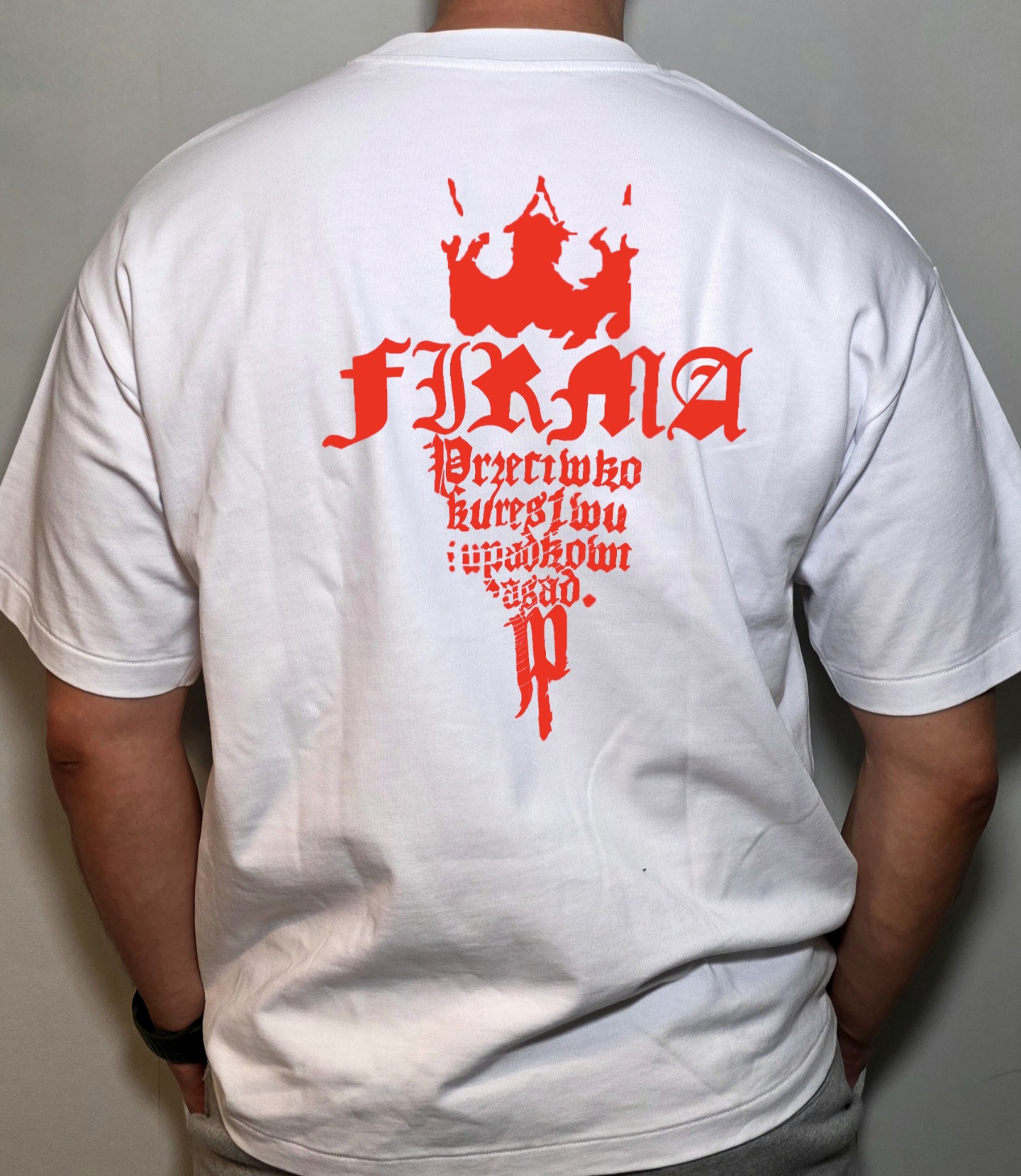 T-shirt FIRMA Red Premium White PRZEDSPRZEDAŻ - obrazek 6